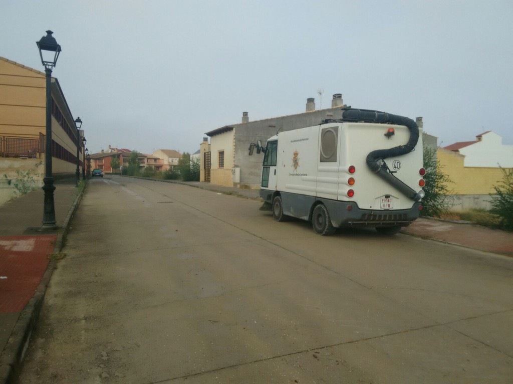 Barredora en funcionamiento